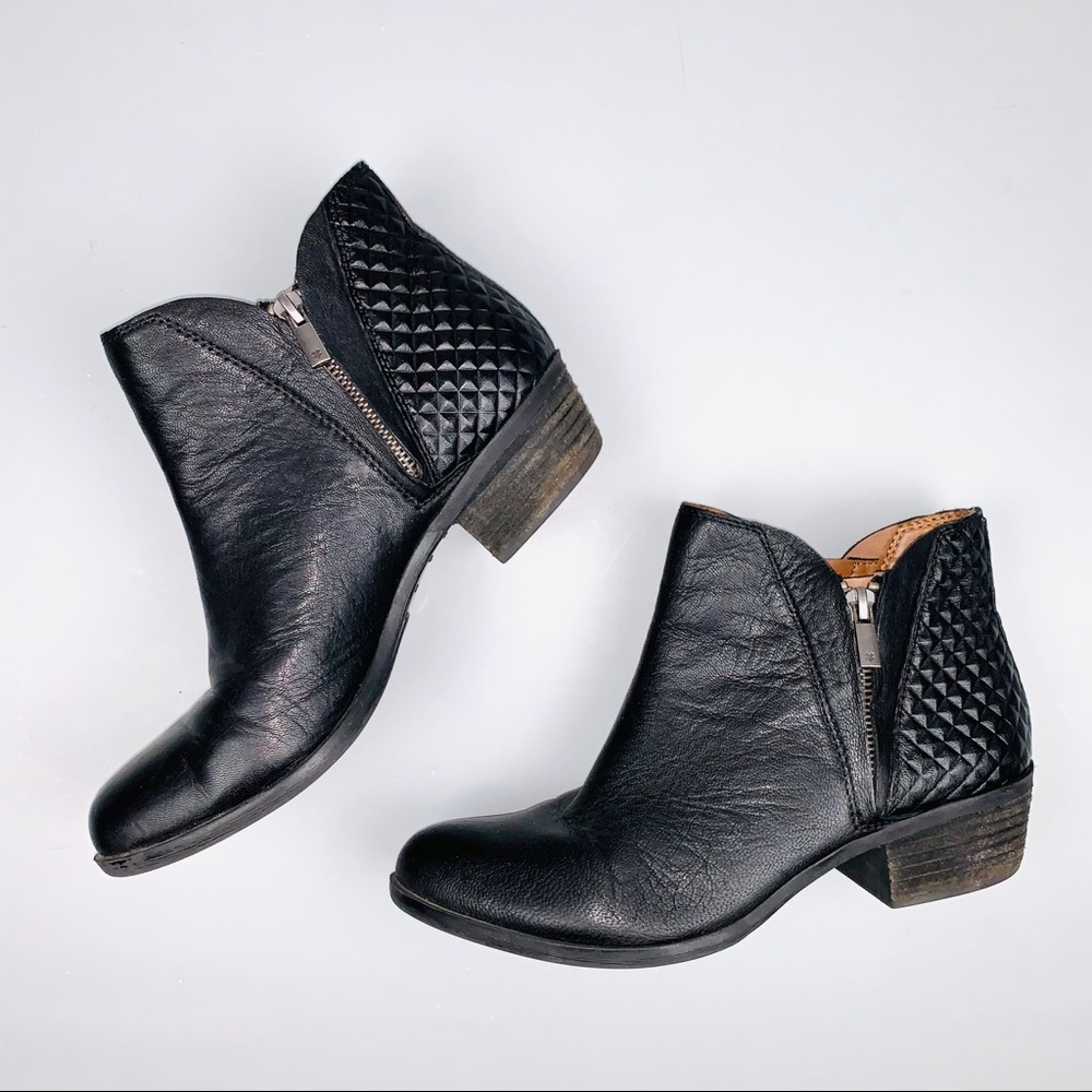 Lucky Brand Women’s Leather Ankle Boots Quilted
